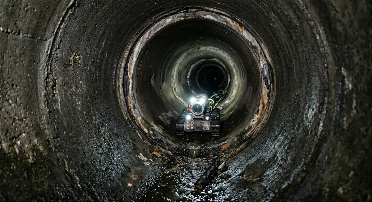Robotic sewer camera inspecting pipe interior for Sewer Line Repair in Drexel Heights